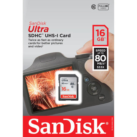 SANDISK ULTRA SDHC UHS-1 CARD 16GB