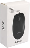 LOGITECH B100 MOUSE full-size chorded - checkwayelectrotech.com