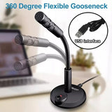 3.5mm/USB Microphone with Noise Cancellation Adjustable Wired Condenser External Microphones