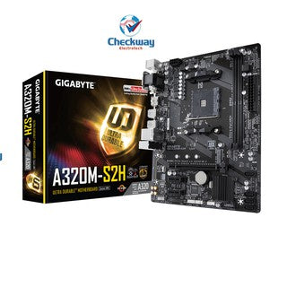 Gigabyte A320M S2H AMD Ryzen Socket AM4 Micro-ATX Desktop Motherboard.