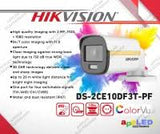 HIKVISION DS-2CE12DF3T-F ColorVu 4in1 2MP 40meters White Light Range Outdoor Bullet Analog Camera IP67 Weatherproof Full Time Color CCTV with 130dB true WDR, 3D DNR, Colored Night Vision 12DF3T