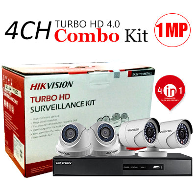 4 CHANNEL, 4 CAMERAS, 720p, 1MP, 1TB HDD, HIKVISION TURBO HD 4.0 CCTV SECURITY SURVEILLANCE PKG-3 - checkwayelectrotech.com