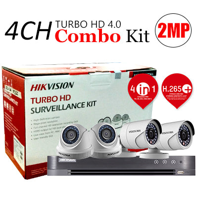 4 CHANNEL, 4 CAMERAS, 1080p, 2MP, 1TB HDD, HIKVISION TURBO HD 4.0 CCTV SECURITY SURVEILLANCE PKG-1 - checkwayelectrotech.com