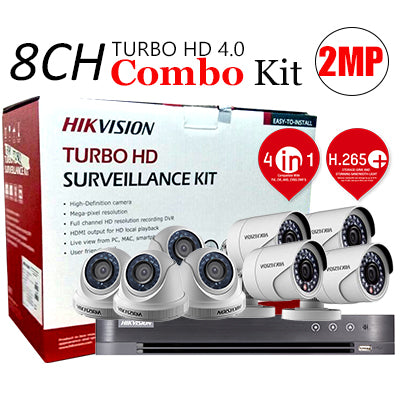 8 CHANNEL, 8 CAMERAS, 1080p, 2MP, 2TB HDD, HIKVISION TURBO HD 4.0 CCTV SECURITY SURVEILLANCE PKG-3 - checkwayelectrotech.com
